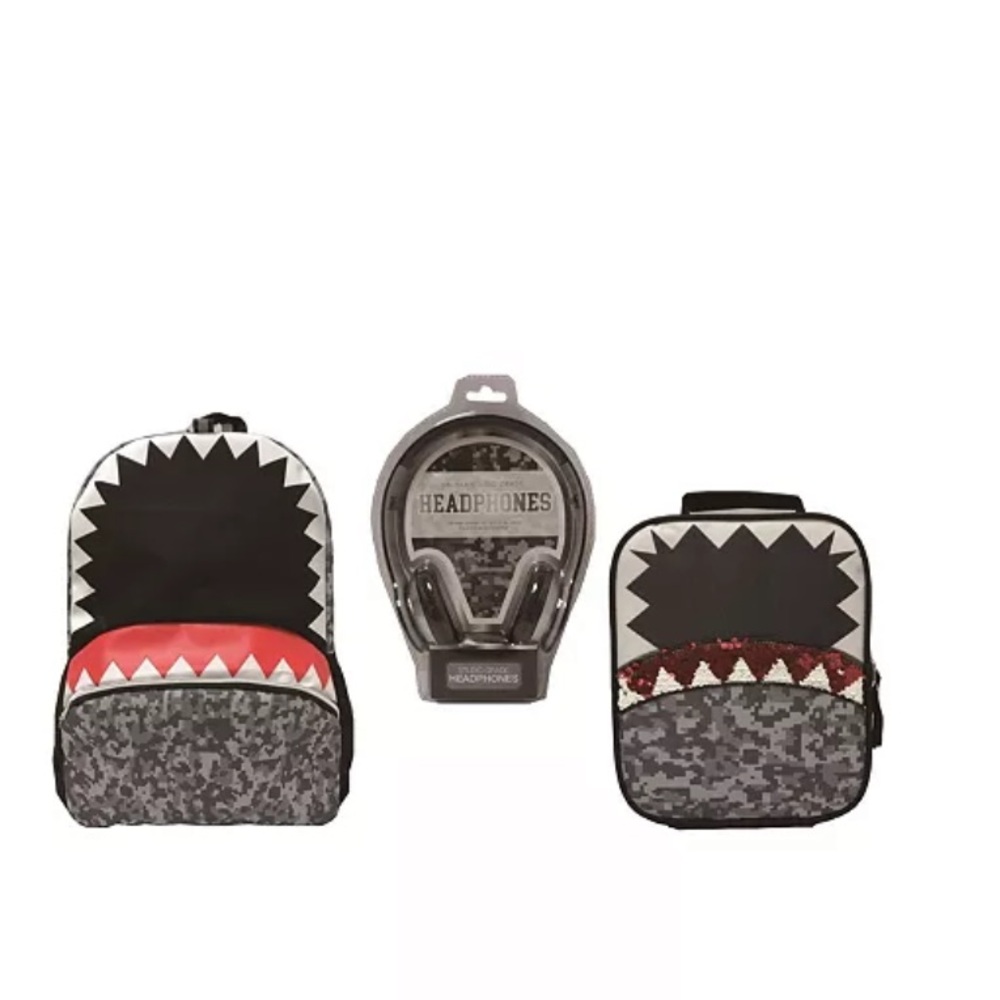 Big Boys Shark Backpack, Set of 3